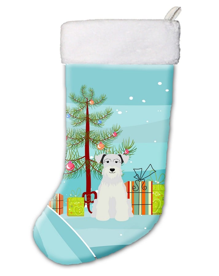 BB4178CS Merry Christmas Tree Miniature Schanuzer White Christmas Stocking