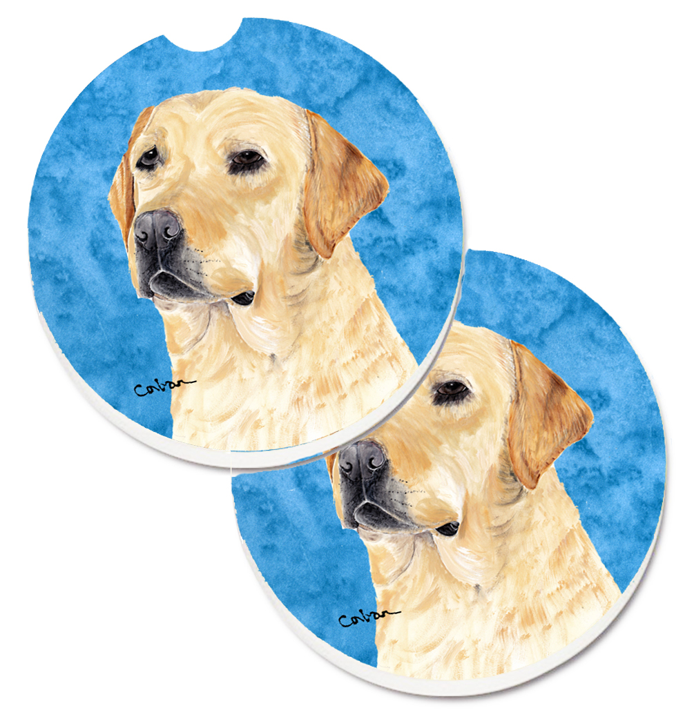 SC9133BUCARC Blue Labrador Set of 2 Cup Holder Car Coaster