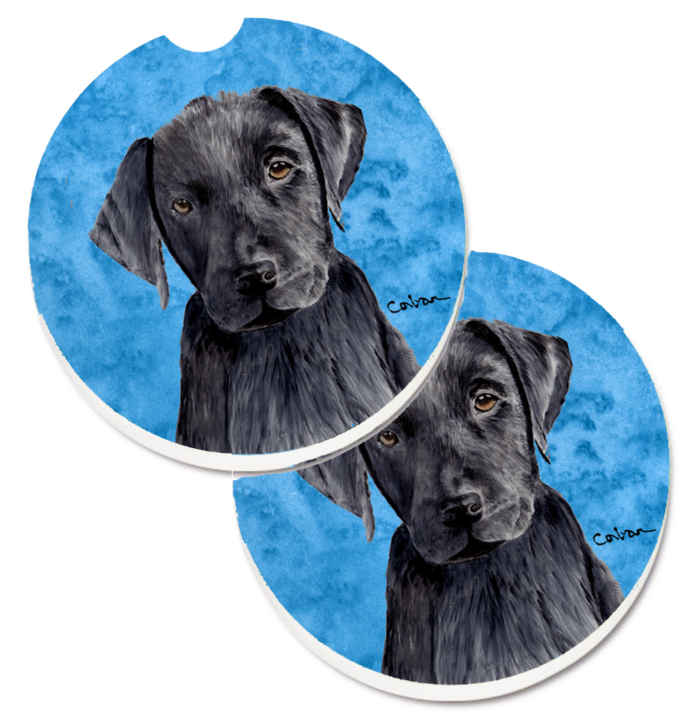 Blue Labrador Set of 2 Cup Holder Car Coaster