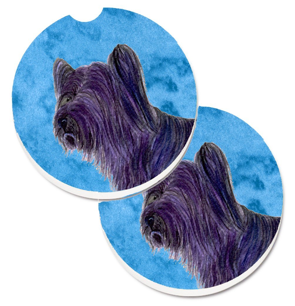 Blue Skye Terrier Set of 2 Cup Holder Car Coaster