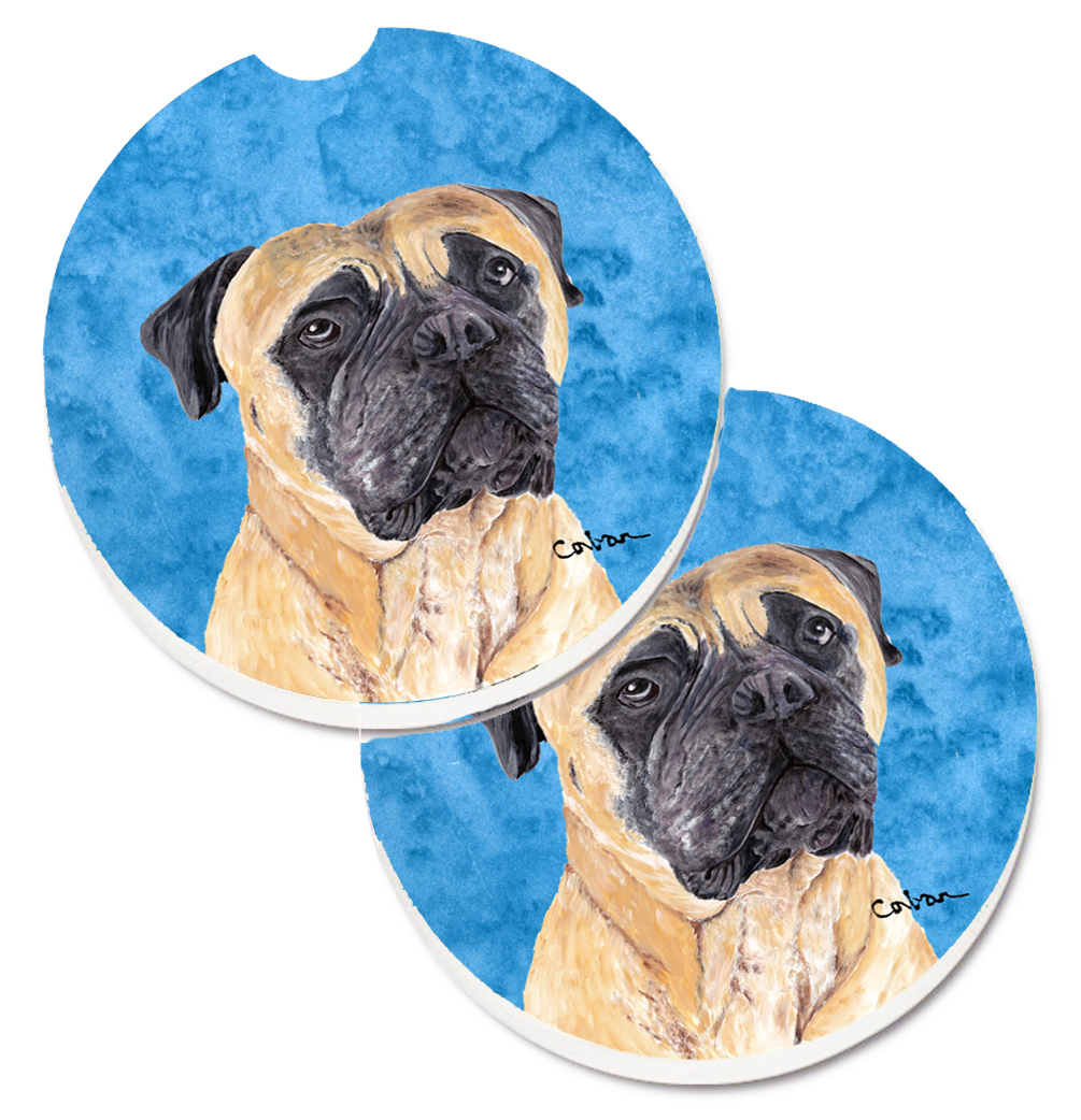 Blue Mastiff Set of 2 Cup Holder Car Coaster
