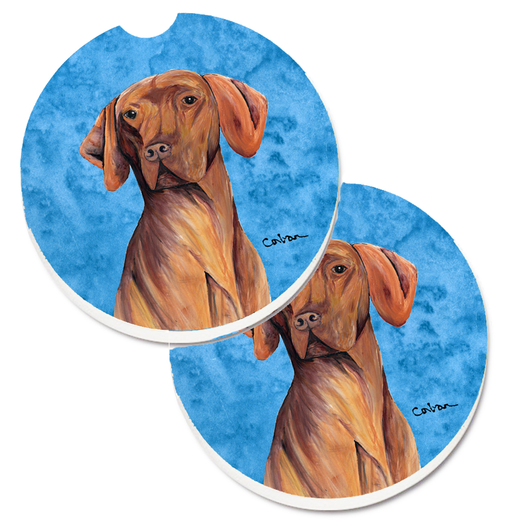 Blue Vizsla Set of 2 Cup Holder Car Coaster