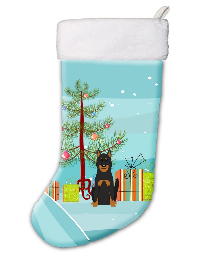 Merry Christmas Tree Beauce Shepherd Dog Christmas Stocking