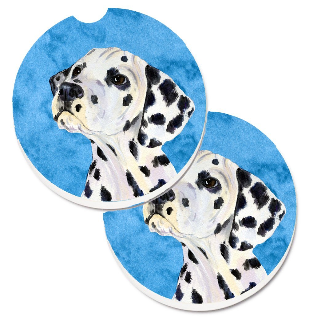 Blue Dalmatian Set of 2 Cup Holder Car Coaster