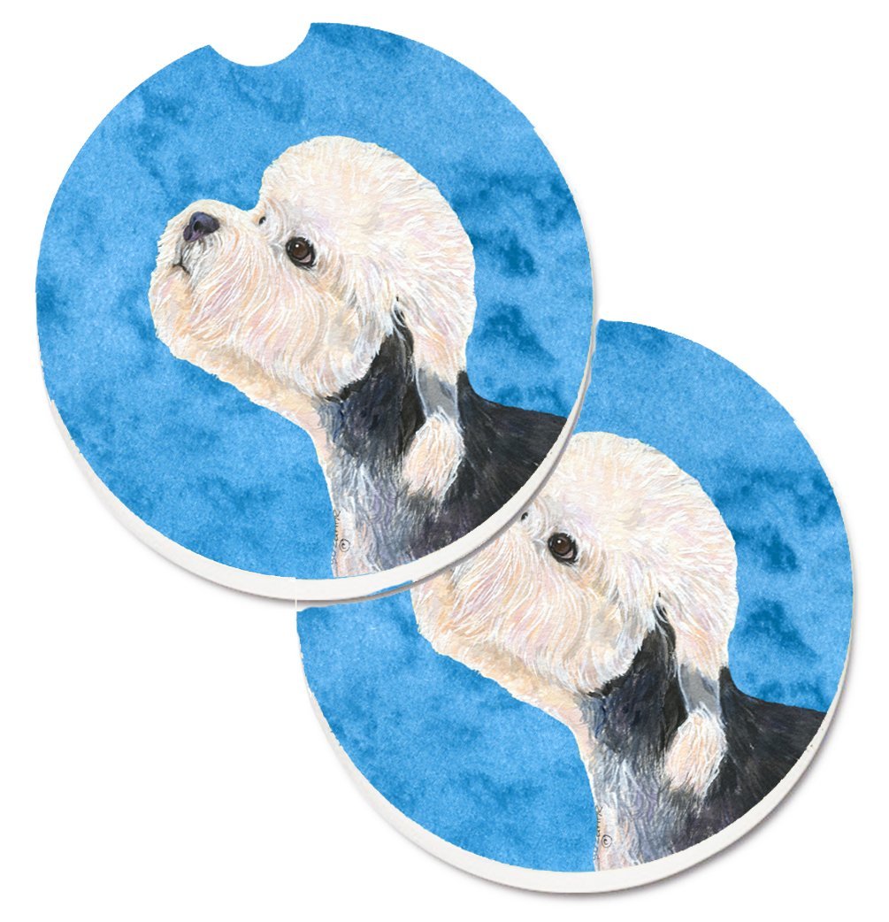 Blue Dandie Dinmont Terrier Set of 2 Cup Holder Car Coaster