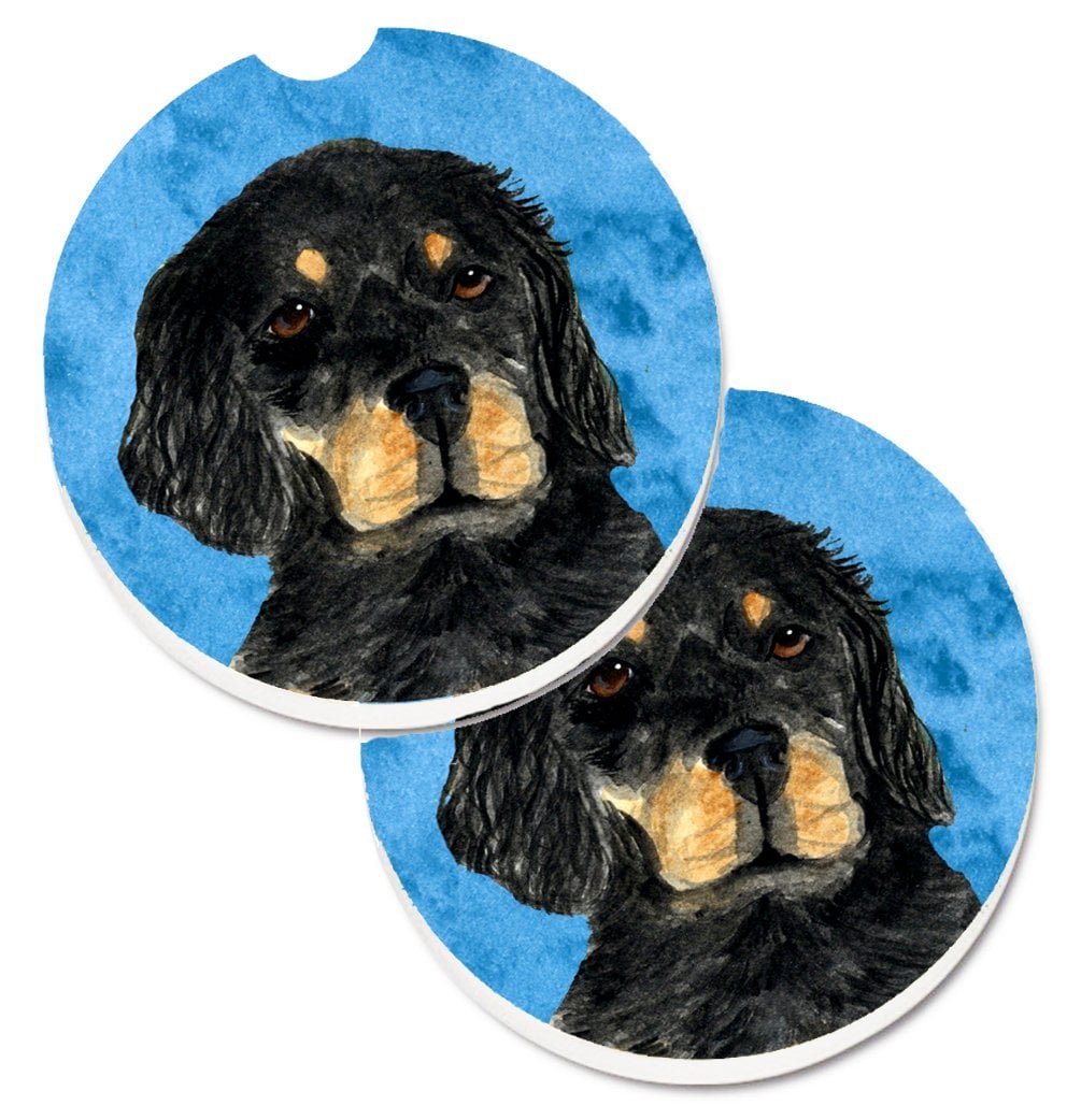 Blue Gordon Setter Set of 2 Cup Holder Car Coaster