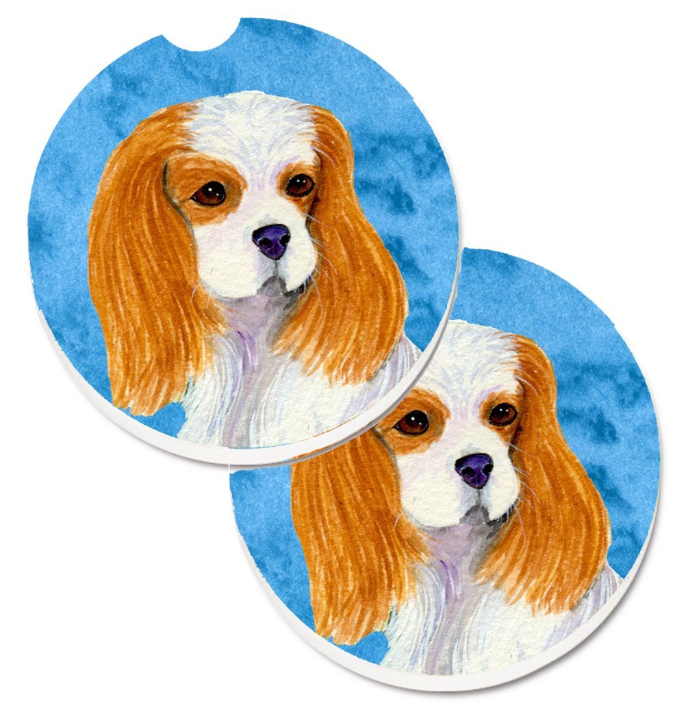 Blue Cavalier Spaniel Set of 2 Cup Holder Car Coaster