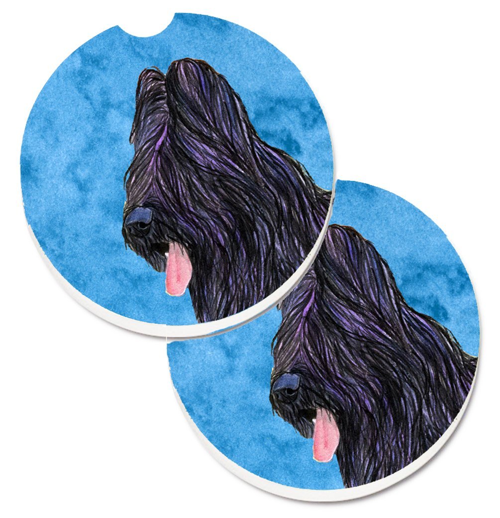 Blue Briard Set of 2 Cup Holder Car Coaster