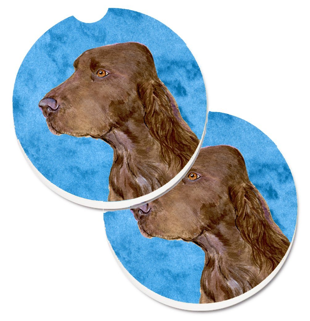 Blue Field Spaniel Set of 2 Cup Holder Car Coaster