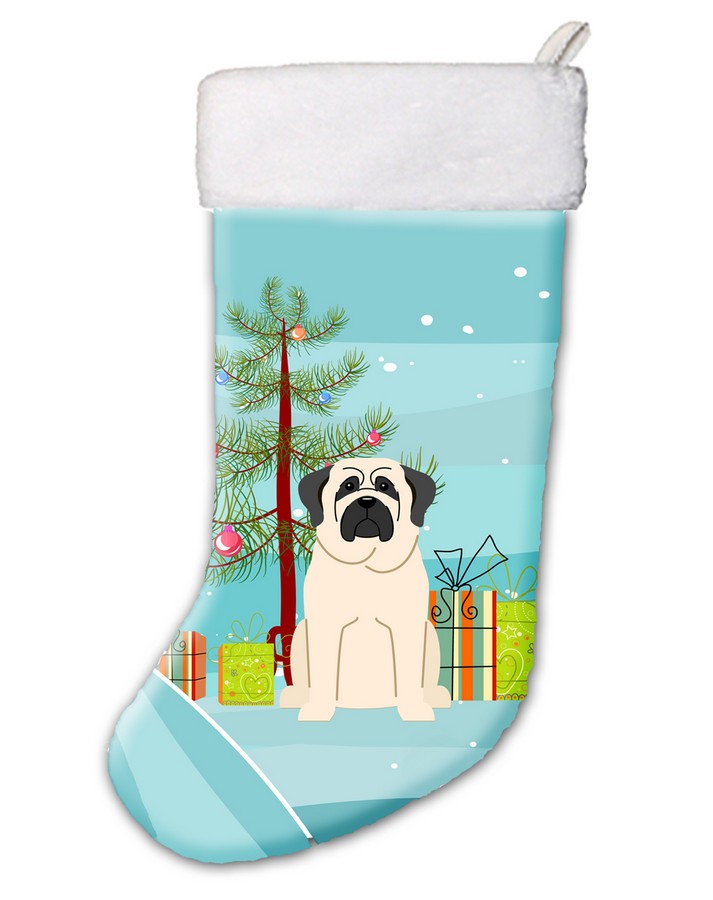BB4142CS Merry Christmas Tree Mastiff White Christmas Stocking