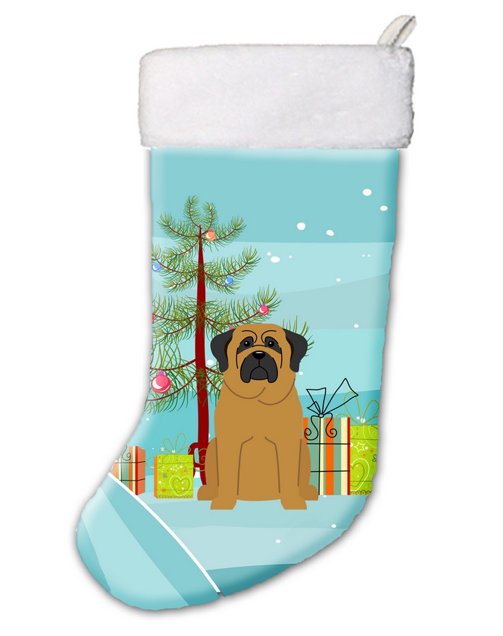 Merry Christmas Tree Mastiff Christmas Stocking