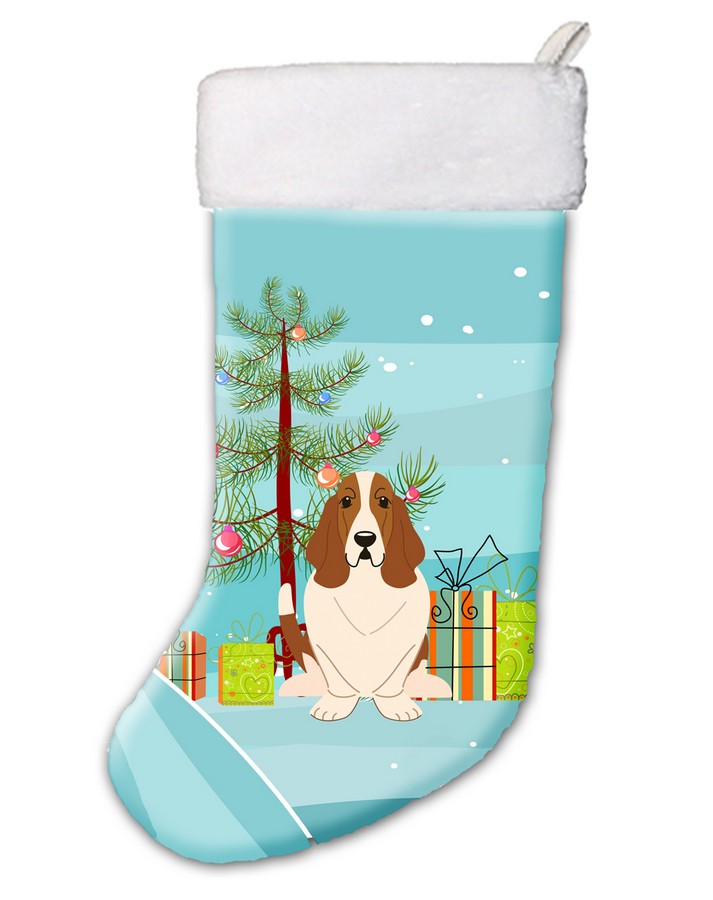 BB4146CS Merry Christmas Tree Basset Hound Christmas Stocking