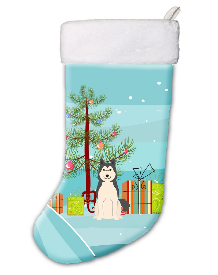 Merry Christmas Tree West Siberian Laika Spitz Christmas Stocking