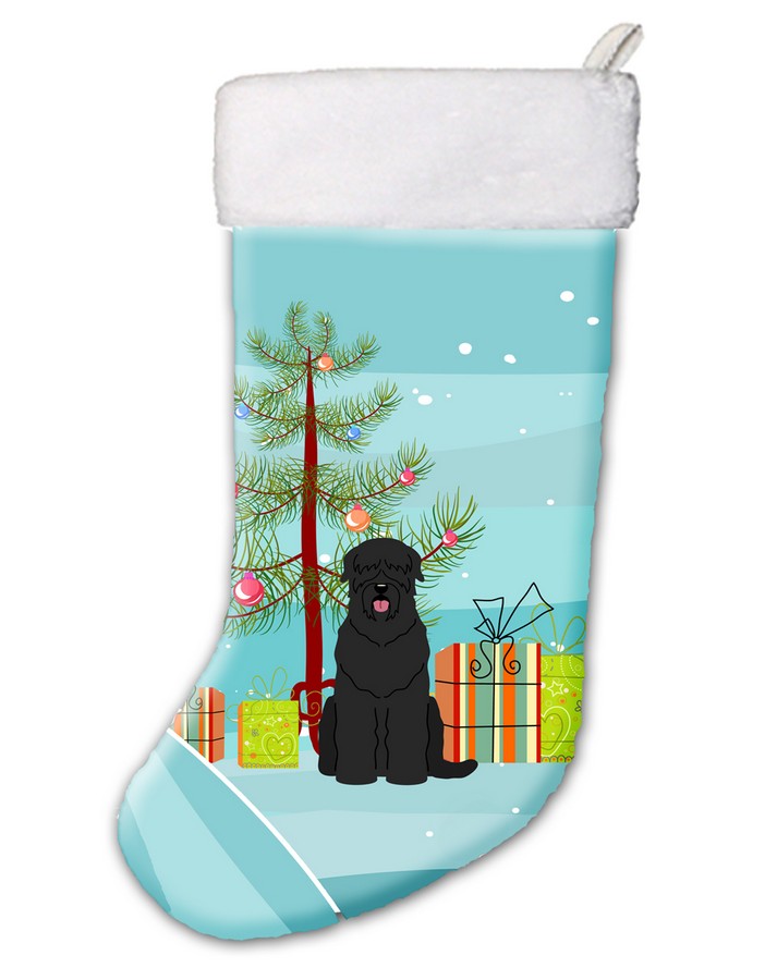 BB4151CS Merry Christmas Tree Black Russian Terrier Christmas Stocking