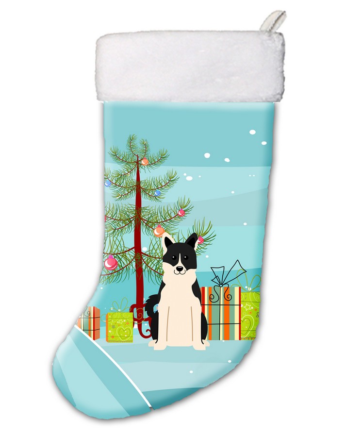BB4154CS Merry Christmas Tree Russo-European Laika Spitz Christmas Stocking