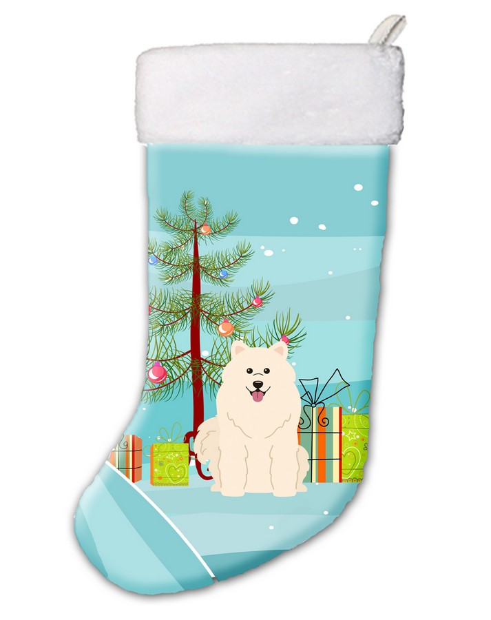 Merry Christmas Tree Samoyed Christmas Stocking