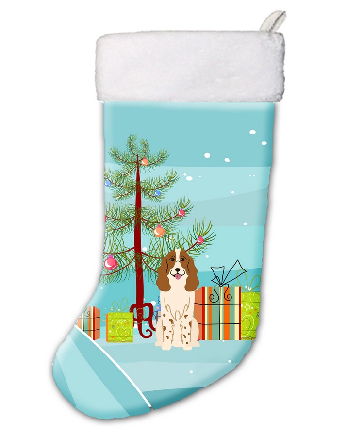 Merry Christmas Tree Russian Spaniel Christmas Stocking