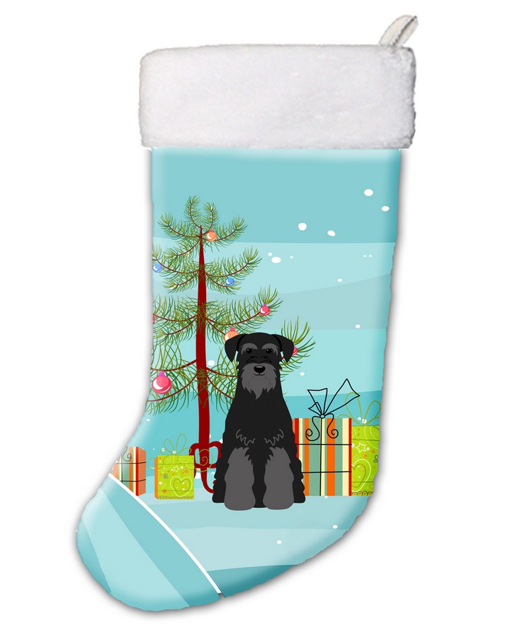 BB4157CS Merry Christmas Tree Standard Schnauzer Black Christmas Stocking