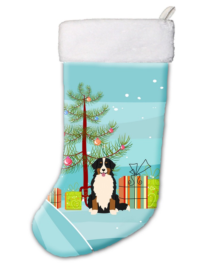 Merry Christmas Tree Bernese Mountain Dog Christmas Stocking