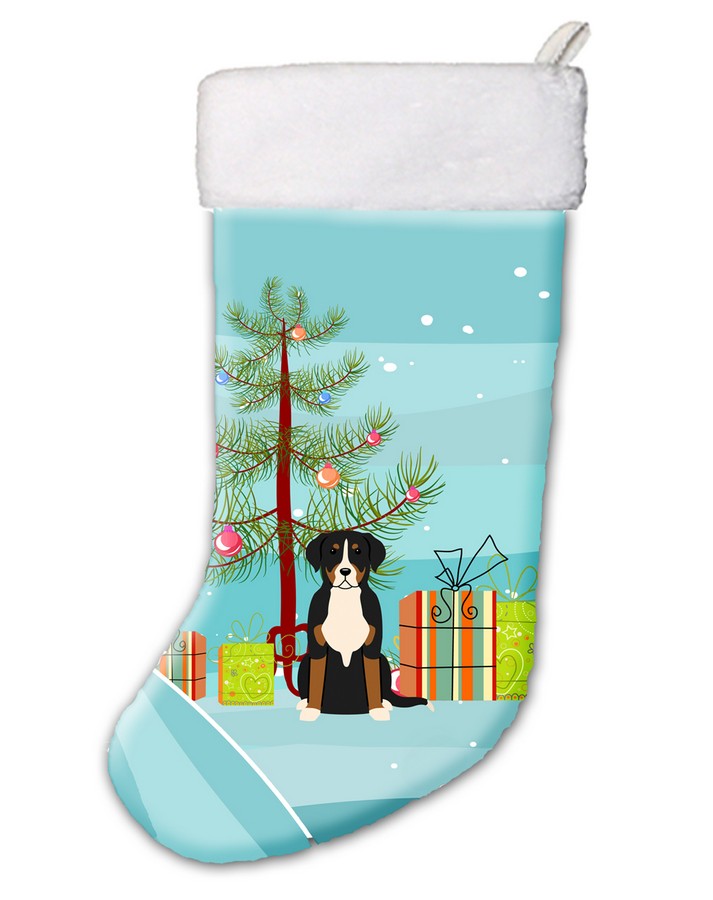 BB4162CS Merry Christmas Tree Greater Swiss Mountain Dog Christmas Stocking