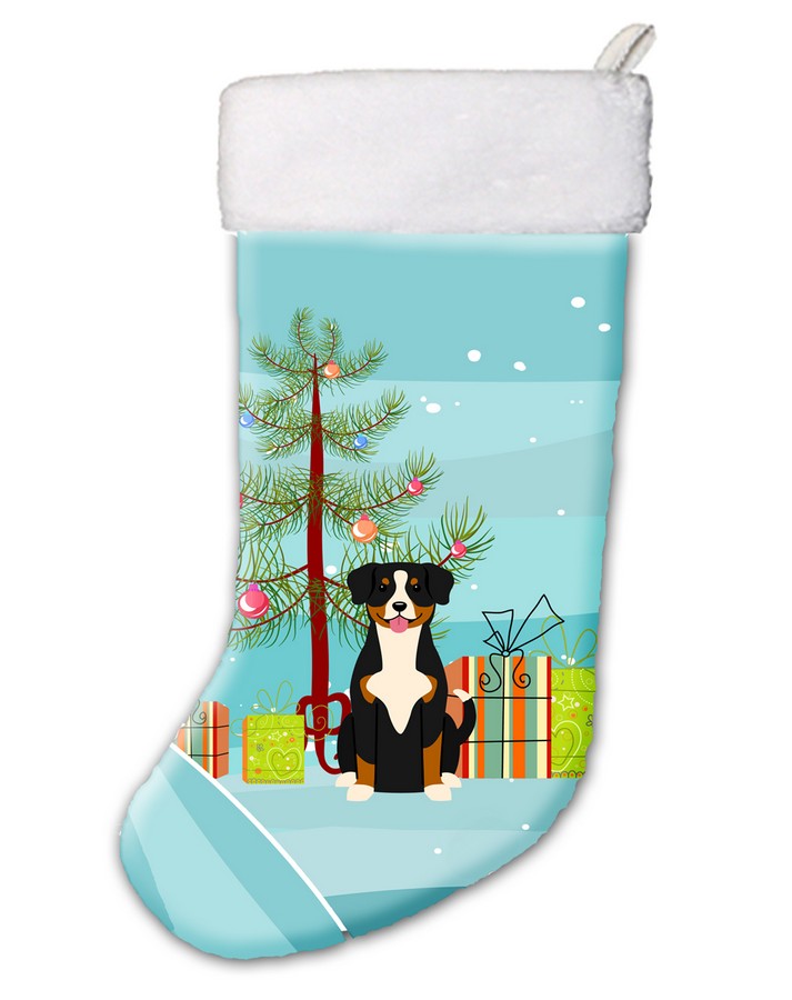 Merry Christmas Tree Entlebucher Christmas Stocking