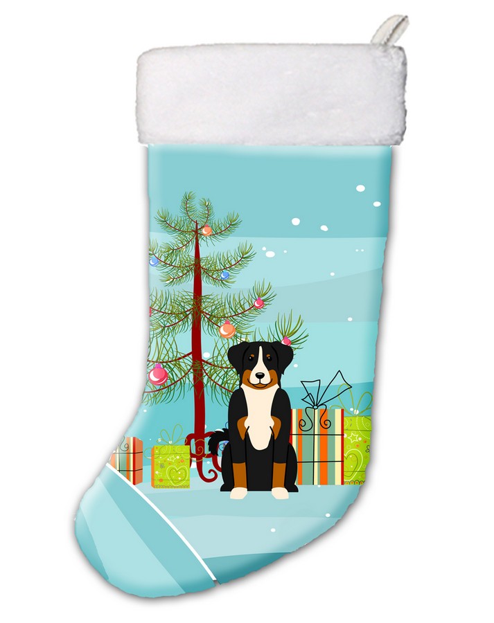 BB4168CS Merry Christmas Tree Appenzeller Sennenhund Christmas Stocking