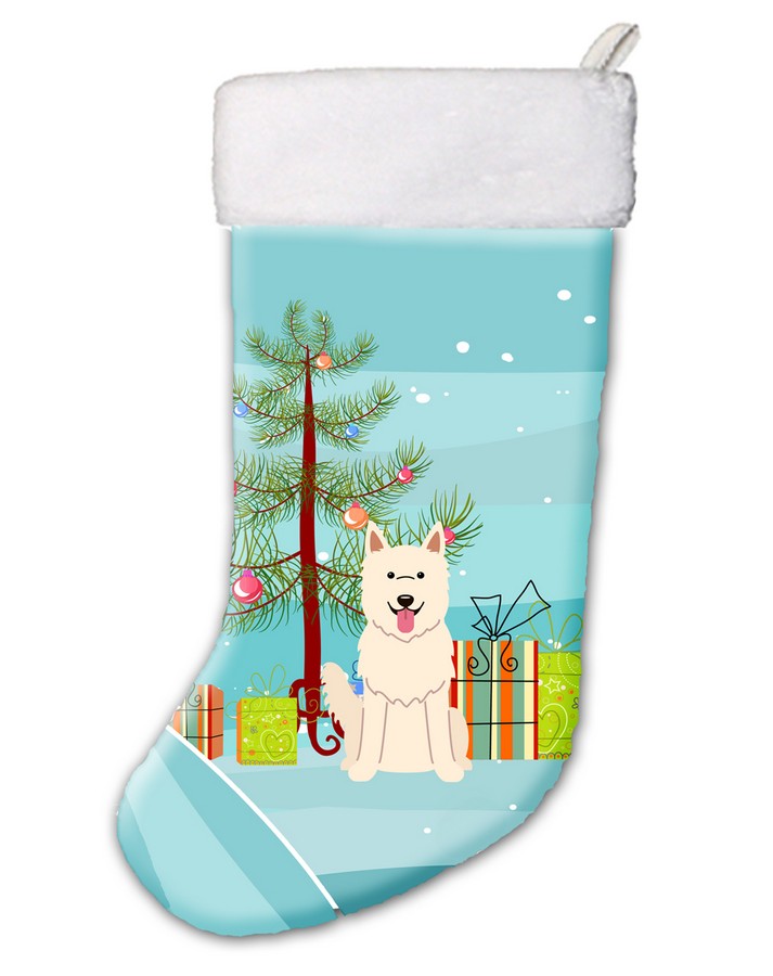 BB4170CS Merry Christmas Tree White German Shepherd Christmas Stocking