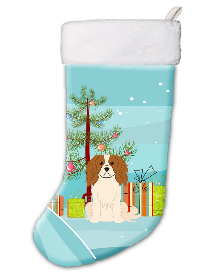 Merry Christmas Tree Cavalier Spaniel Christmas Stocking