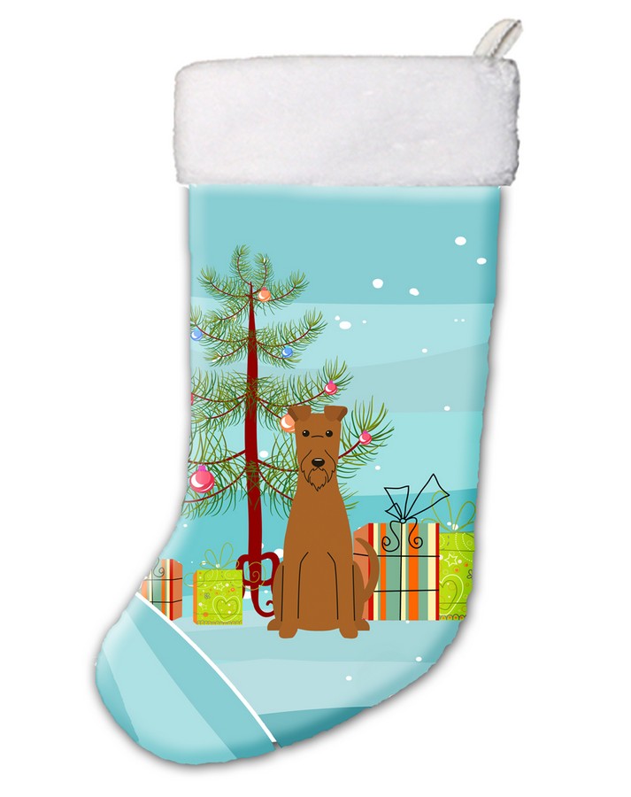 Merry Christmas Tree Irish Terrier Christmas Stocking