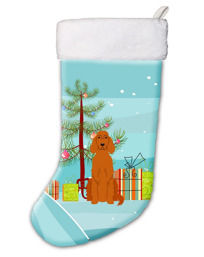 BB4189CS Merry Christmas Tree Irish Setter Christmas Stocking