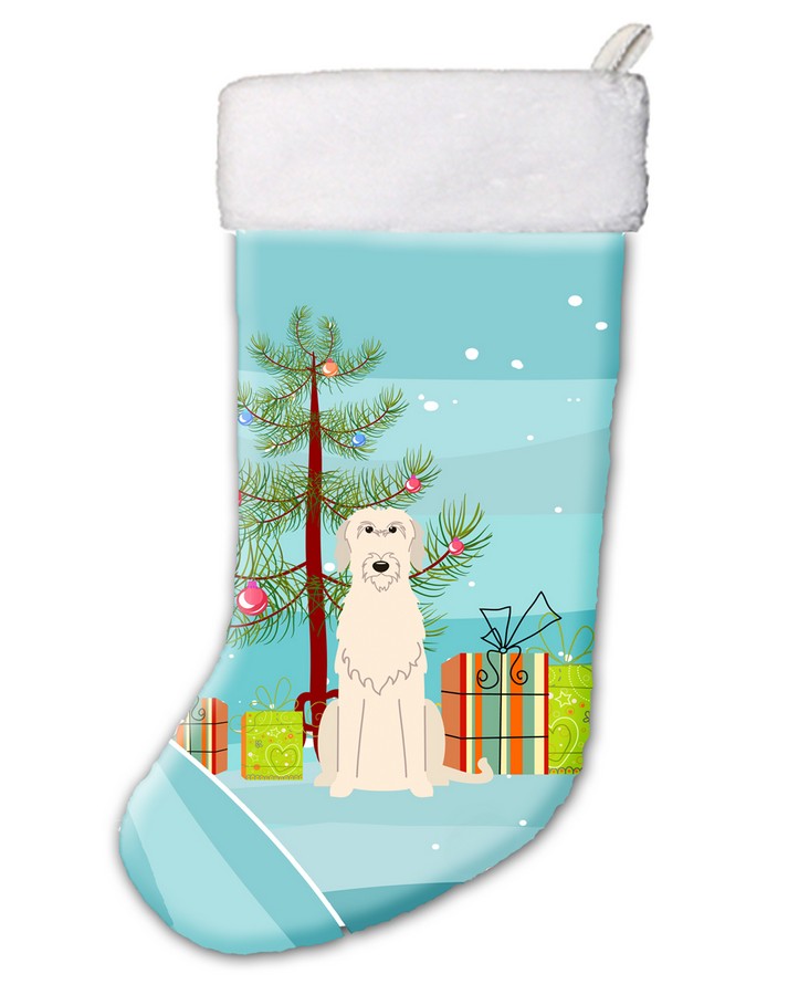 BB4190CS Merry Christmas Tree Irish Wolfhound Christmas Stocking
