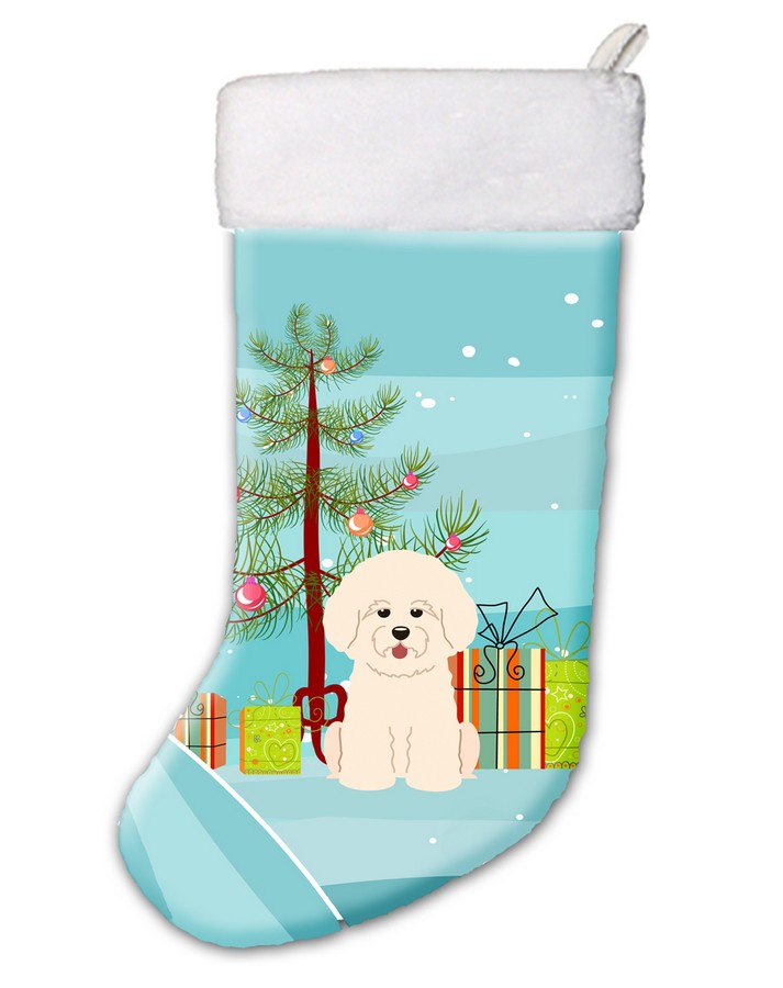 Merry Christmas Tree Bichon Frise Christmas Stocking