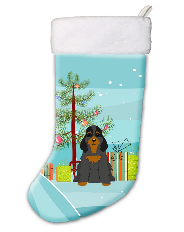 BB4218CS Merry Christmas Tree Cocker Spaniel Black & Tan Christmas Stocking