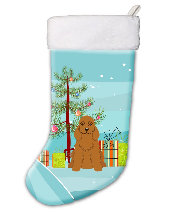 BB4220CS Merry Christmas Tree Cocker Spaniel Red Christmas Stocking