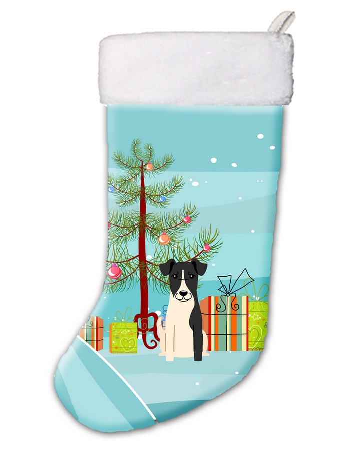 Merry Christmas Tree Smooth Fox Terrier Christmas Stocking