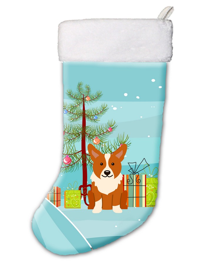 Merry Christmas Tree Corgi Christmas Stocking