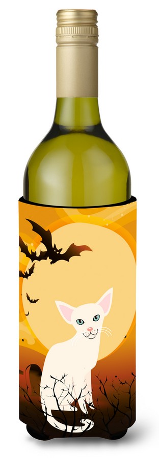 Halloween Foreign White Cat Wine Bottle Beverge Insulator Hugger
