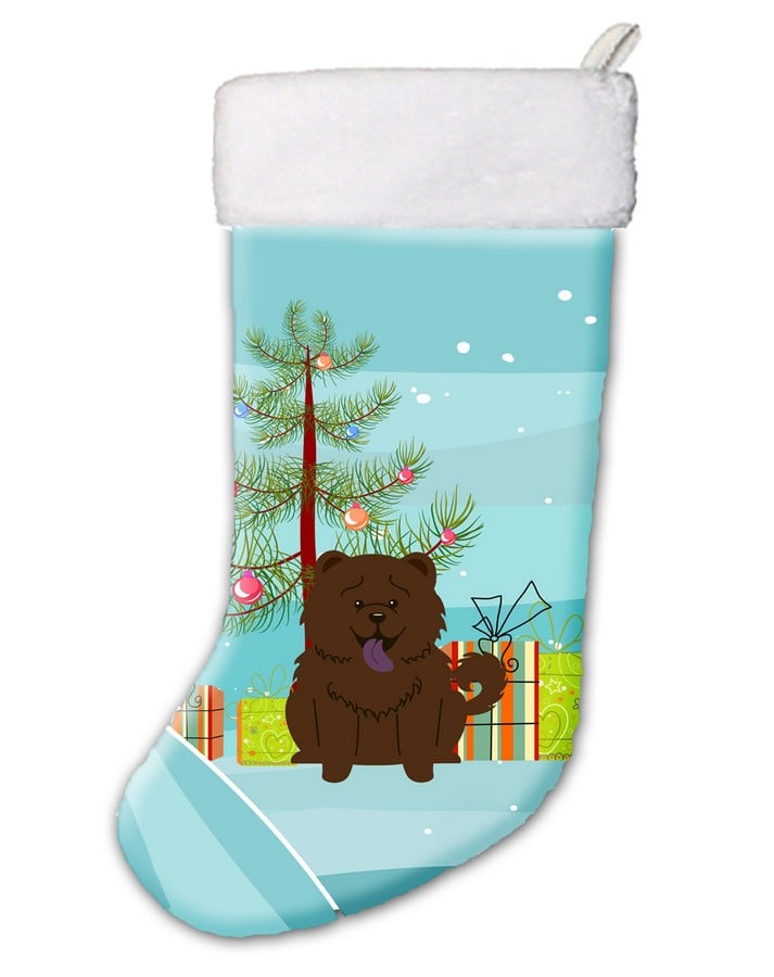 Merry Christmas Tree Chow Chow Chocolate Christmas Stocking