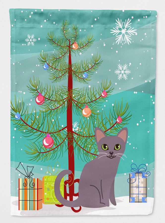 Korat Cat Merry Christmas Tree Flag Garden Size