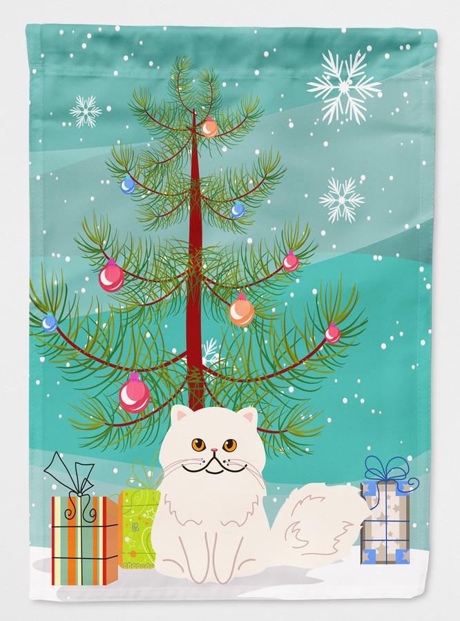 Persian Cat Merry Christmas Tree Flag Garden Size
