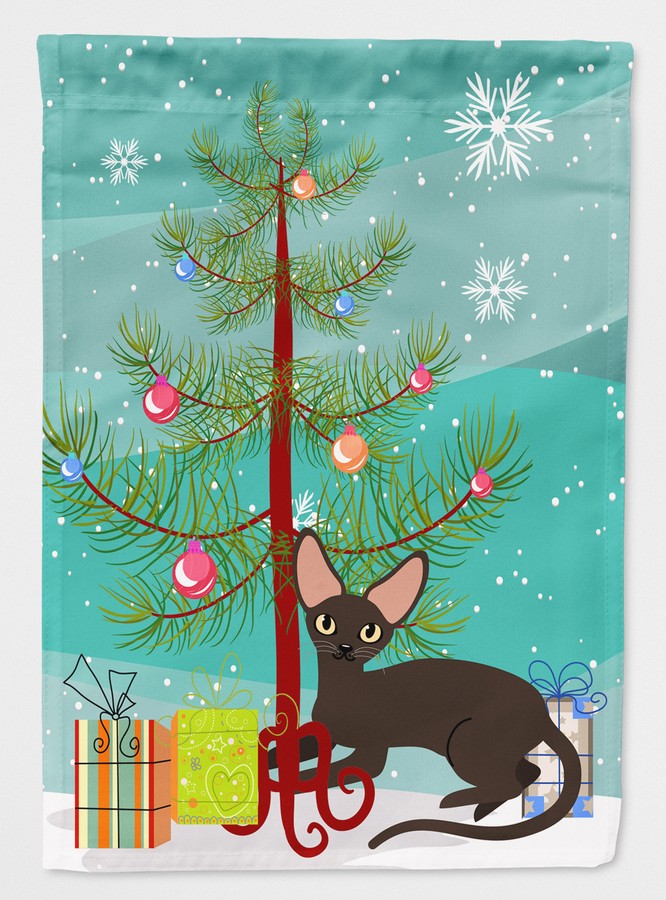 Peterbald Cat Merry Christmas Tree Flag Garden Size
