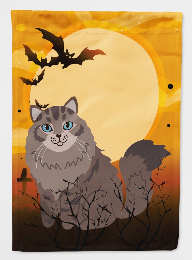 Halloween Siberian Cat Flag Canvas House Size