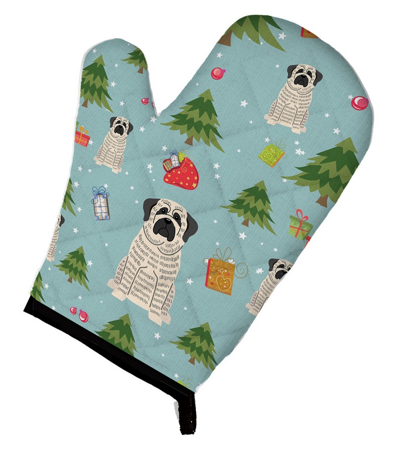 Picture of Carolines Treasures BB4676OVMT Christmas Mastiff Brindle White Oven Mitt