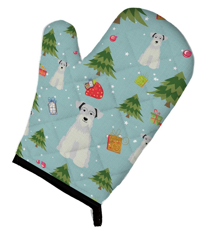 Picture of Carolines Treasures BB4713OVMT Christmas Miniature Schanuzer White Oven Mitt