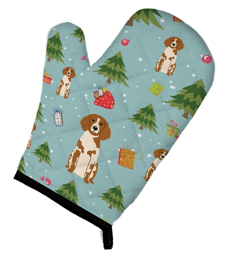 Picture of Carolines Treasures BB4732OVMT Christmas Brittany Spaniel Oven Mitt