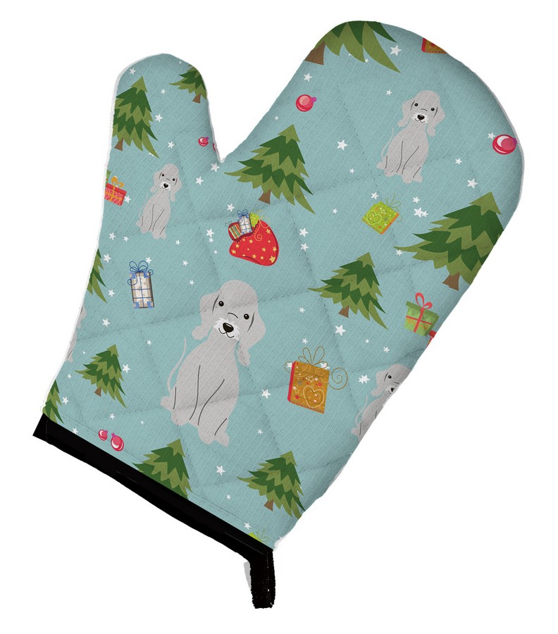Picture of Carolines Treasures BB4750OVMT Christmas Bedlington Terrier Blue Oven Mitt
