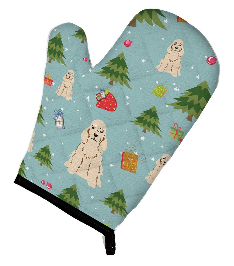 Picture of Carolines Treasures BB4754OVMT Christmas Cocker Spaniel Buff Oven Mitt
