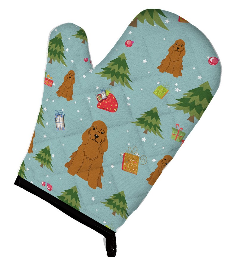 Picture of Carolines Treasures BB4755OVMT Christmas Cocker Spaniel Red Oven Mitt