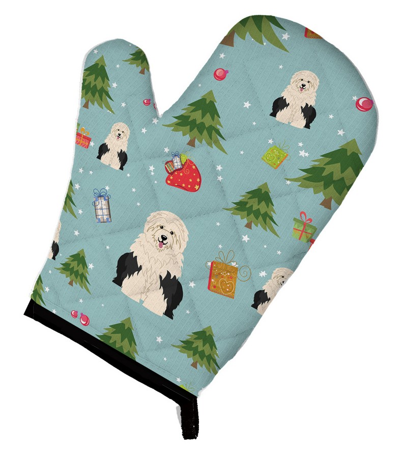 Picture of Carolines Treasures BB4756OVMT Christmas Old English Sheepdog Oven Mitt