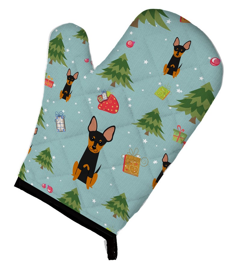 Picture of Carolines Treasures BB4769OVMT Christmas English Toy Terrier Oven Mitt